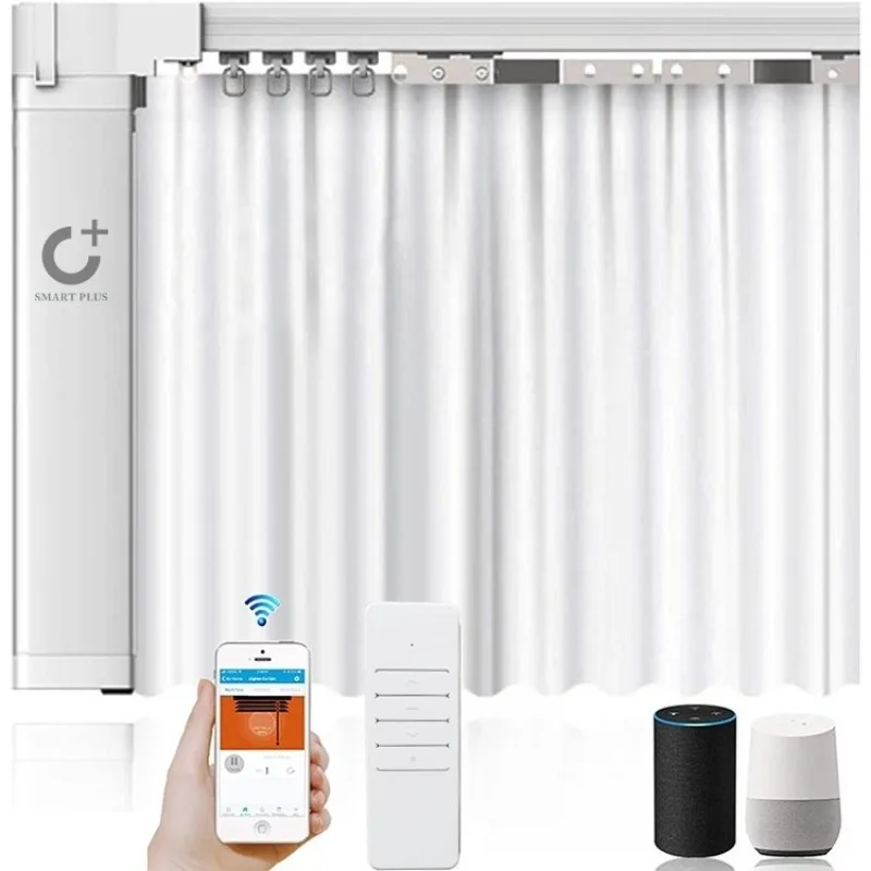 

Hot Sale Smart Home Motorized Curtains Remote Control Electric Curtain Track Automatic Curtain Motor