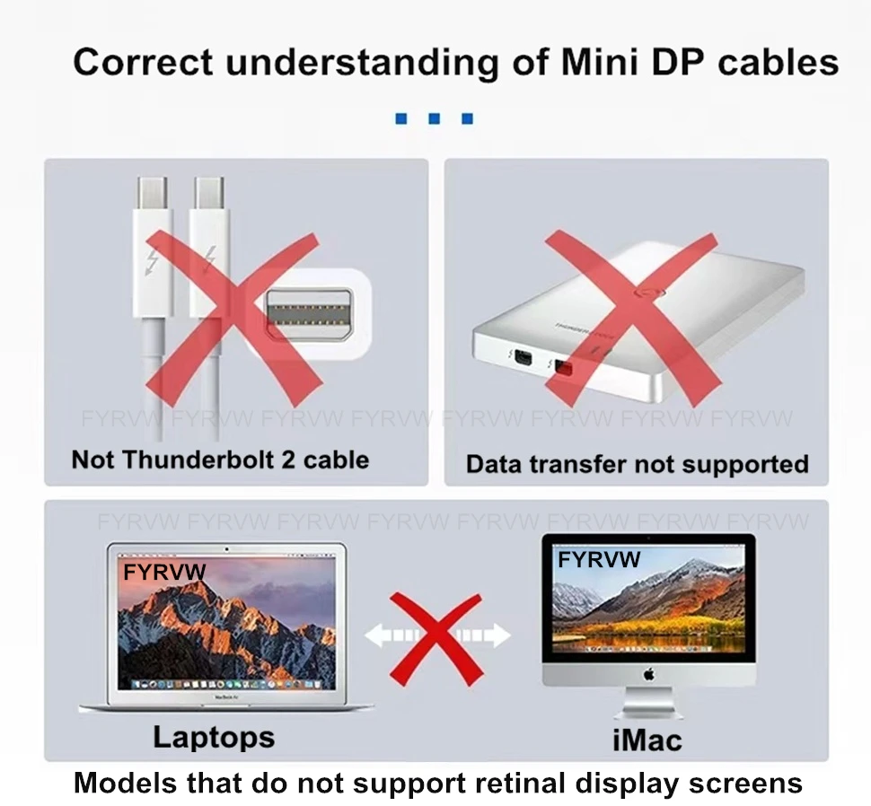 8k Mini Displayport zu Mini Display Port 8k Mini DP Kabel für MacBook Air Surface Pro Monitor 4 k144hz Thunderbolt 2 Kabel – Detail 1