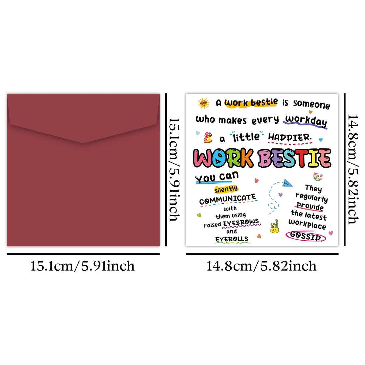 1pc Work Bestie Gift,Funny Birthday Card for Co-Worker,Bestie Definition Greeting Card,Encouragement Cards For Your Work Besties