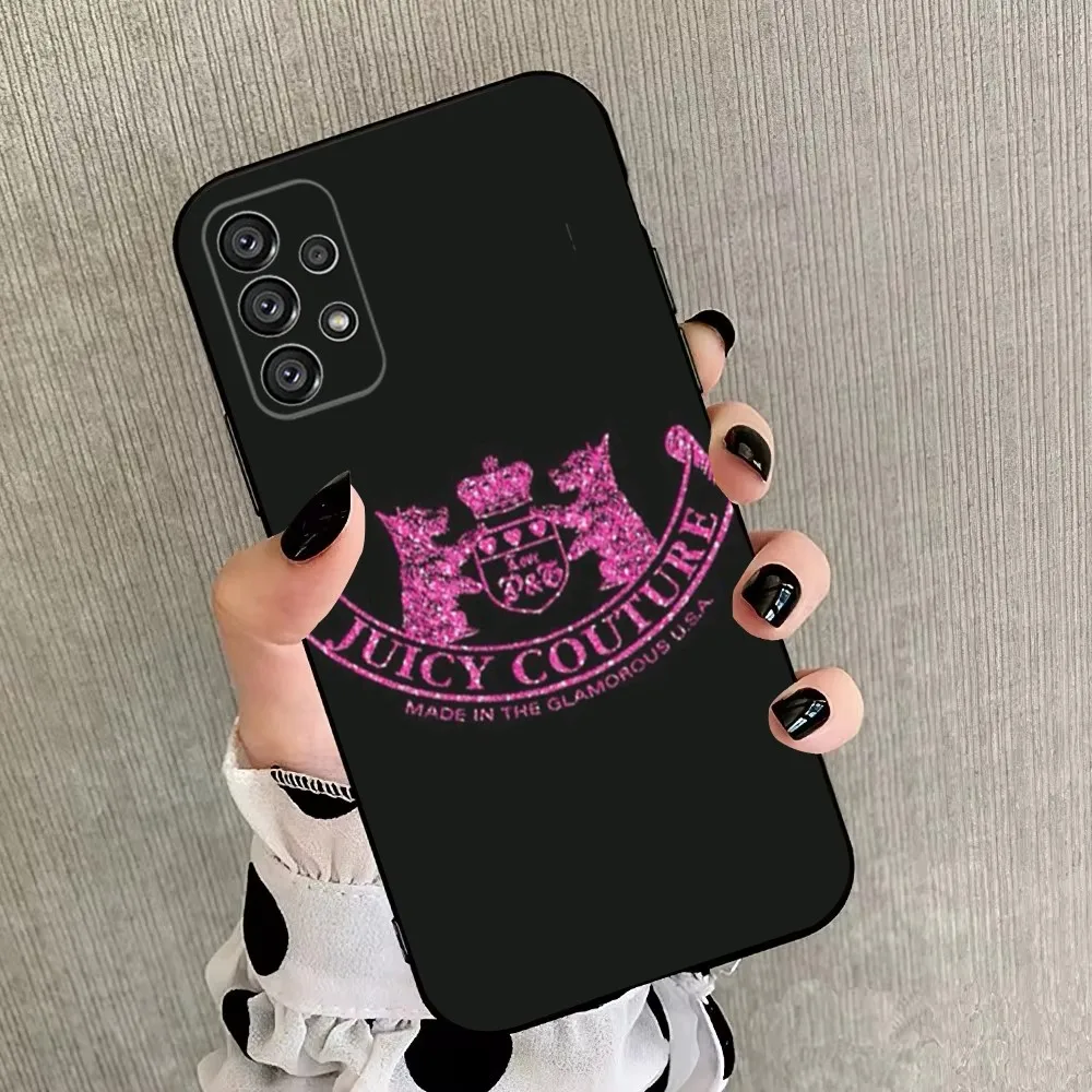 Juicy C-Couture   Phone Case For Samsung Galaxy A20,A21s,A22,A31,A32,A52,A53,A72,73,A80,A91 Soft Black Cover