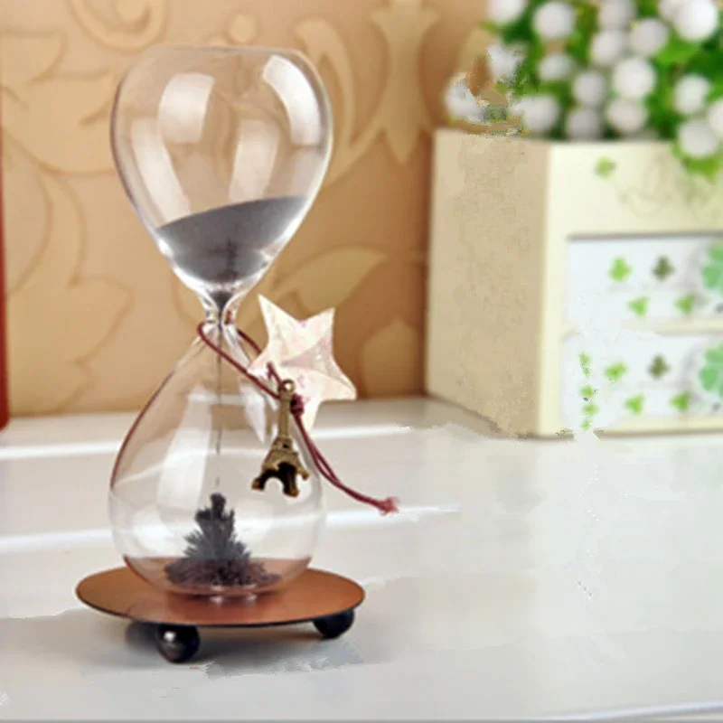 

Hand-Blown Hourglass Creative Magnetic Sand Timer Clock, Home Decoration Crafts, Valentine's Day Present