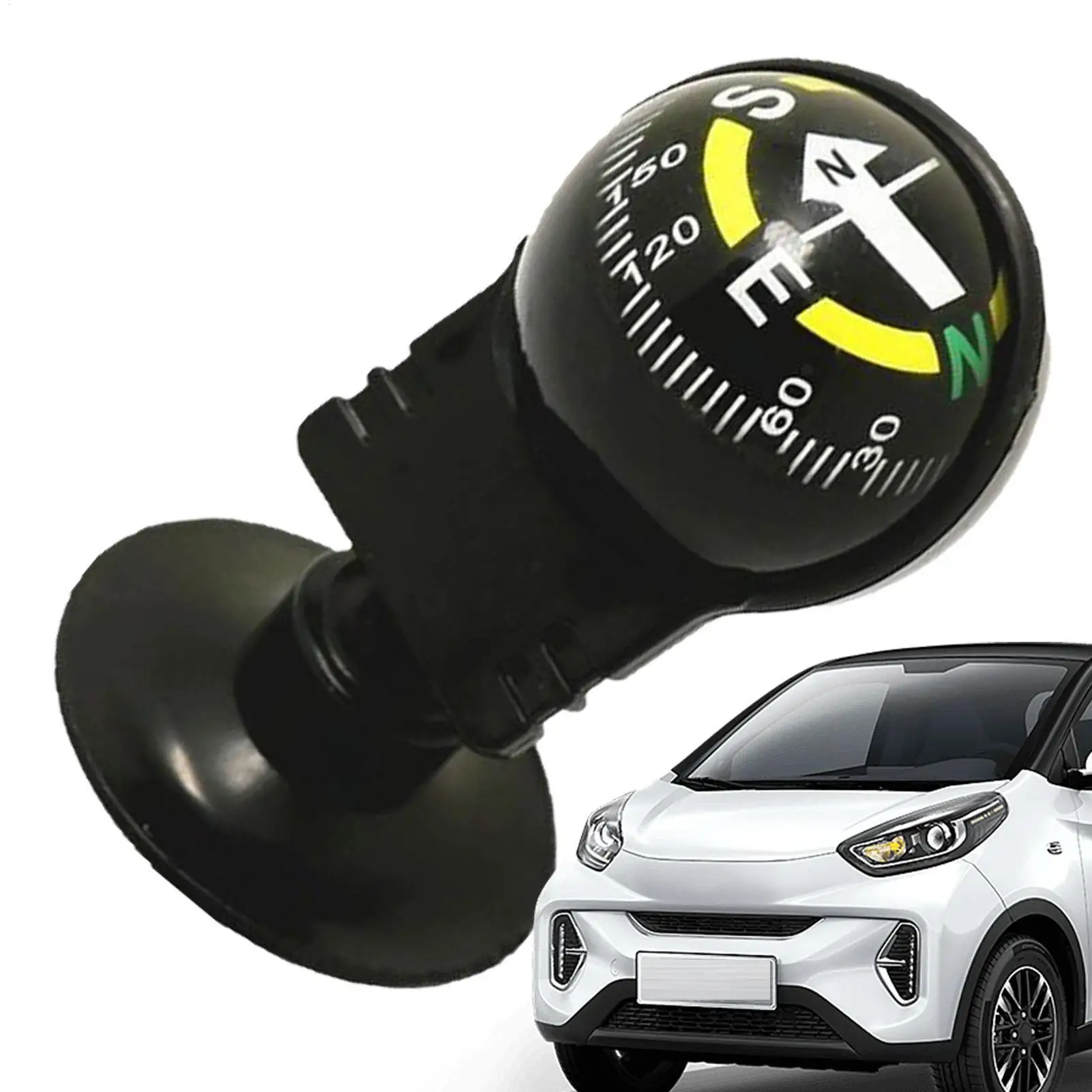 Car Dashboard Compass With Suction Cup Guide Ball High Precision Navigation Car Mount Compass for Vehicle Motorcycle Boat