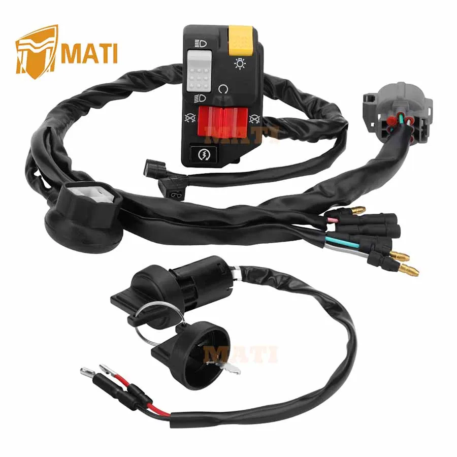 M MATI Handlebar & Key Switch for Honda TRX300EX 300EX Sportrax 300 1993-2006 35200-HM3-000 35020-HM3-A01 35010-HM3-000