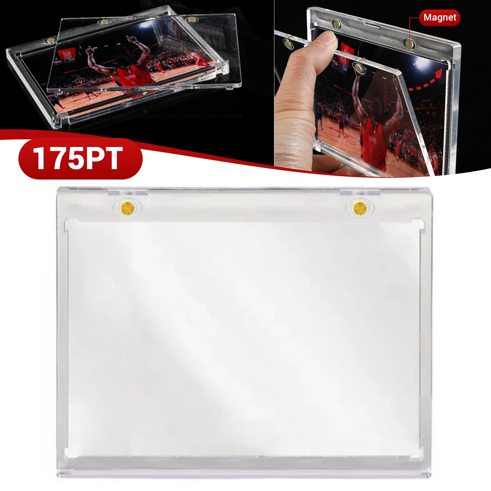 

175pt Vertical Booklet Card Holder - UV Protection Magnetic Booklet Card Holder, 2 Cards Holder
