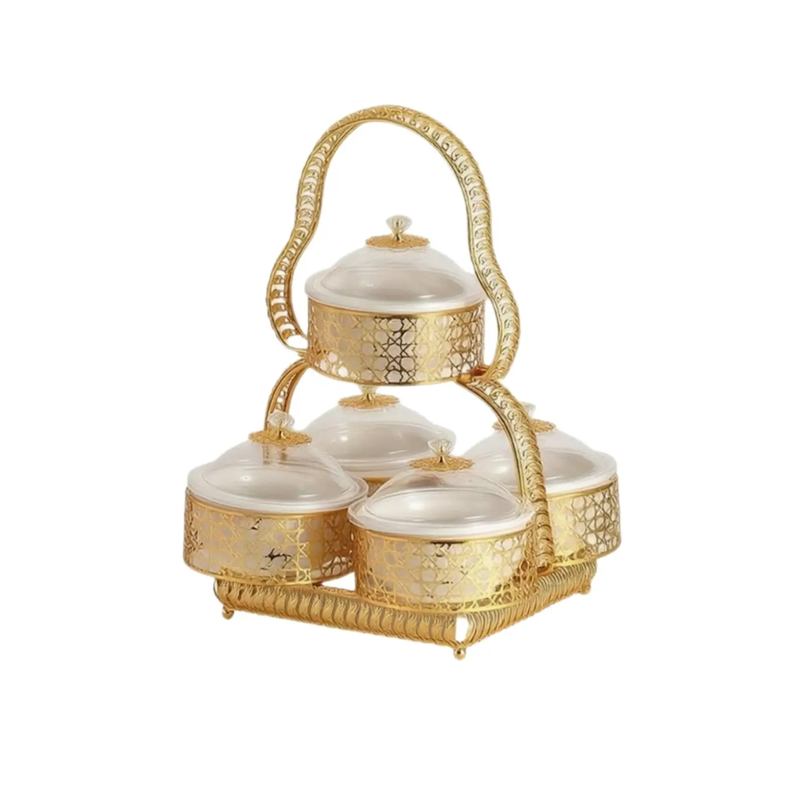 Ceramic Bowl Snack Server with Domed Covers for Dried Fruit Nuts Candy Festive Table Decor Storage Piece