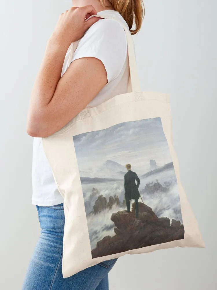 Caspar David Friedrich - The Wanderer Above The Sea Of Fog Tote Bag reusable shopping bag tote bags cloth bags