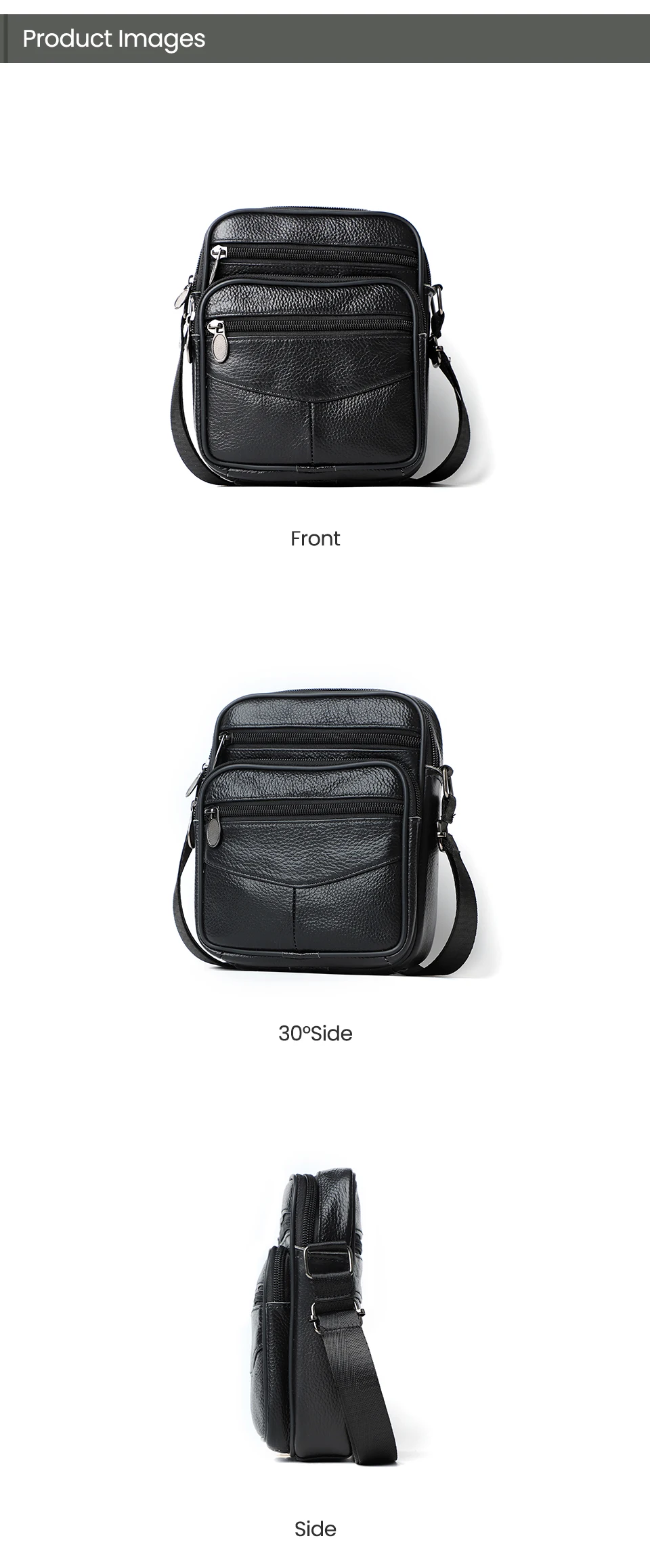 JOYIR Echtes Leder Männer Umhängetaschen Trendy Casual Schulter Tasche für Männer Hohe Qualität Messenger Sling Taschen Satchel Tasche – Detail 4