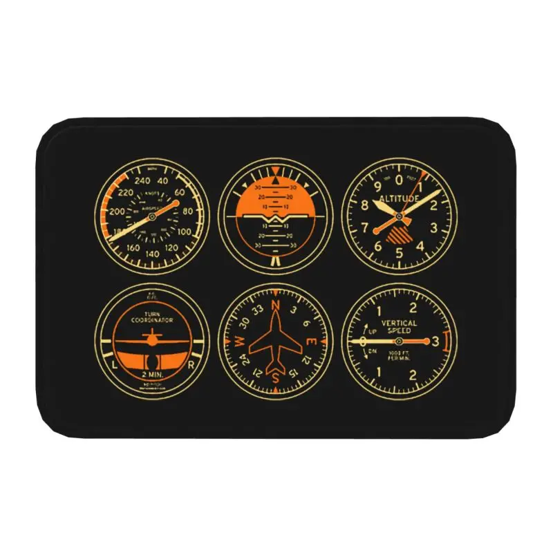 Cockpit Six Dials Flight Simulator Pilot Door Floor Bathroom Kitchen Mats Outdoor Airplane Doormat Garden Entrance Carpet Rug