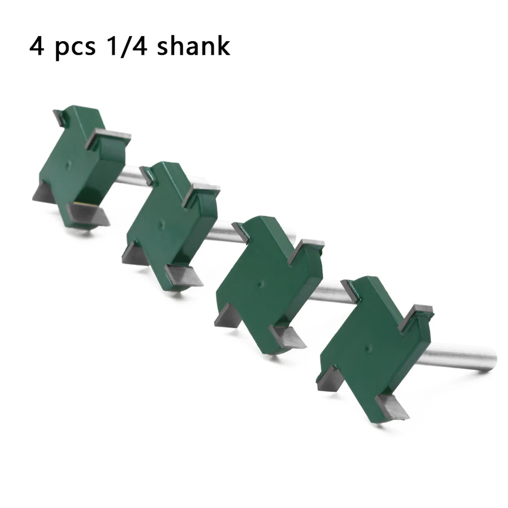 1/4 Inch Shank Router Bit Engraving Projects 4 Wings Design Alloy + Carbon Steel Anti-kickback Design Fast And Clean Cut