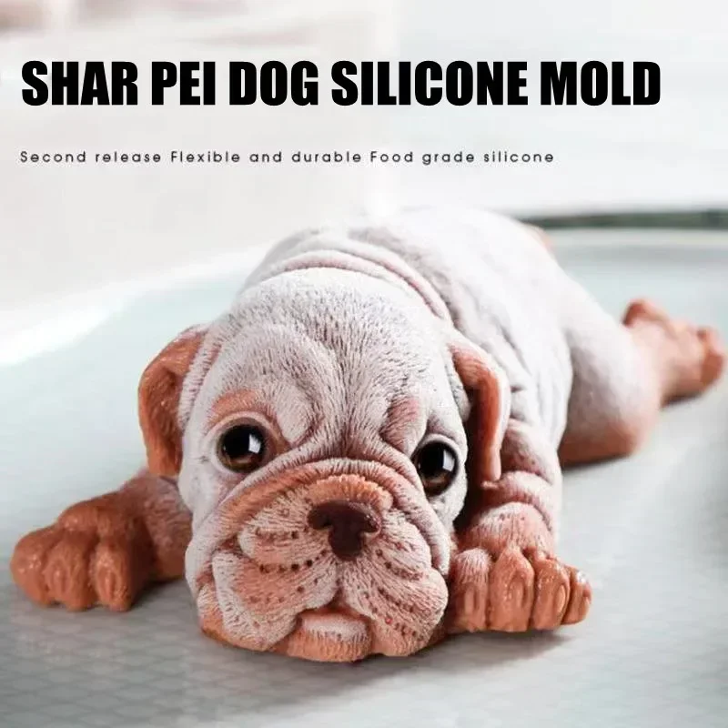 

3D Silicone Mold Shar Pei Dog Mousse Cake Mold Ice Cream Pudding Mold Cake Decoration Accessories Tools Ice Cubes Mould