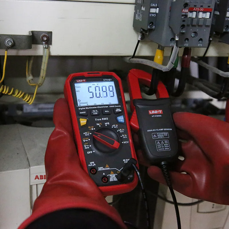 Czujnik zacisk elektryczny AC UT-CS06A ampermetryczny miernik zaciskowy 400A nadaje się do multimetrów UT61E + UT139C