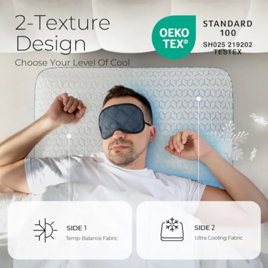 Cooling Pillows, Memory Foam Pillows Size Set of 2, Almohadas para Dormir for Hot Sleepers