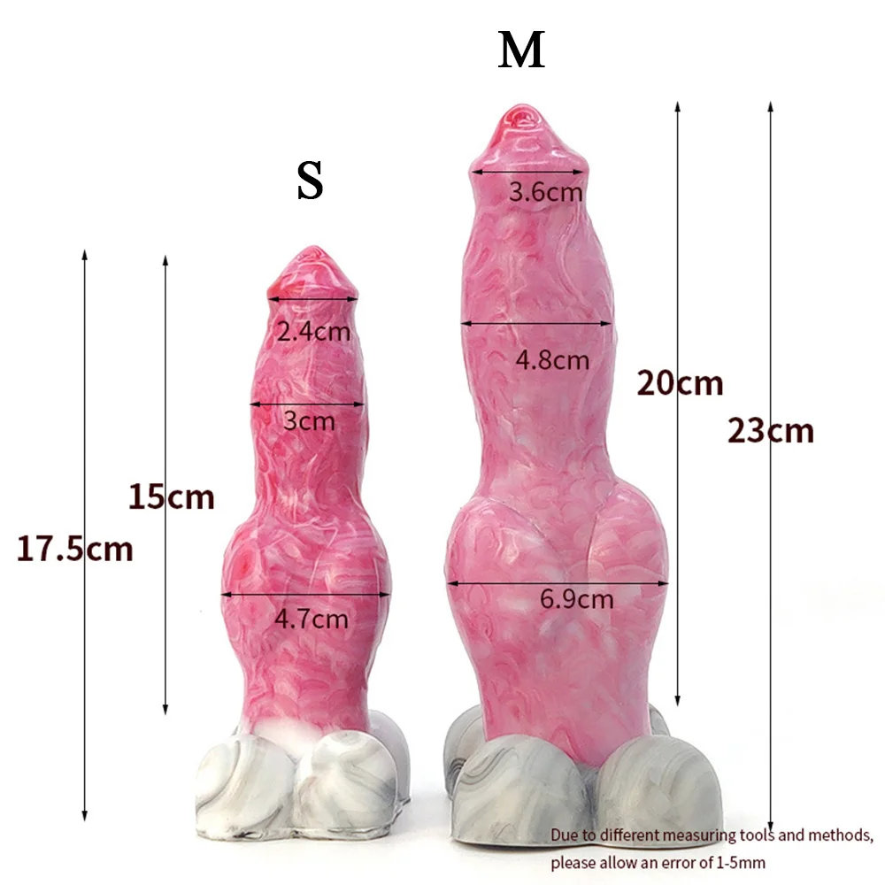 FAAK Dog Knot Dildo With Sucker Gory Raw Meat Color Fantasy Sex Toys Silicone Animal Realistic Penis Large Anal Plug Big Dong