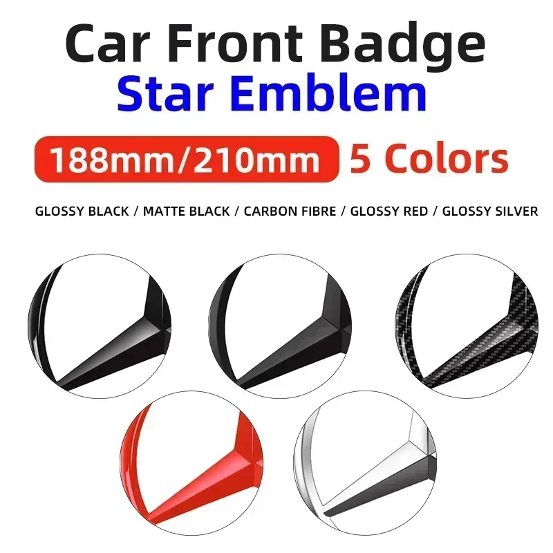

1pcs 188mm 210mm ABS Car Front Grille Badge Decal Cover Emblem For Mercedes Benz A/B/C/E/S Class GLA CLA GLE GLK CLK CLS GLS GLC