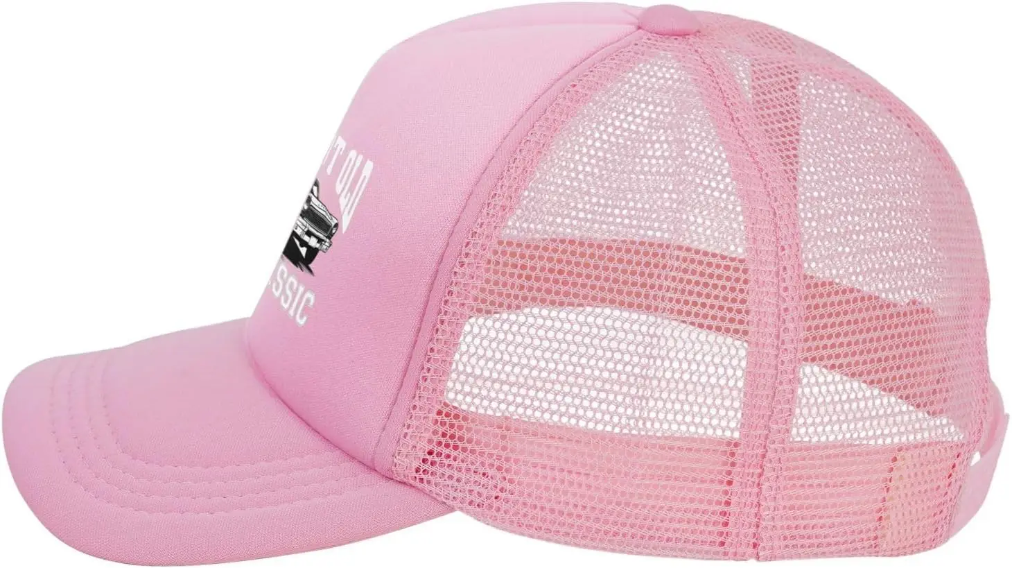 أنا لست قديمًا ولكن قبعة بيسبول كلاسيكية قبعة سائق الشاحنة الوردية القابلة للتنفس للنساء والرجال