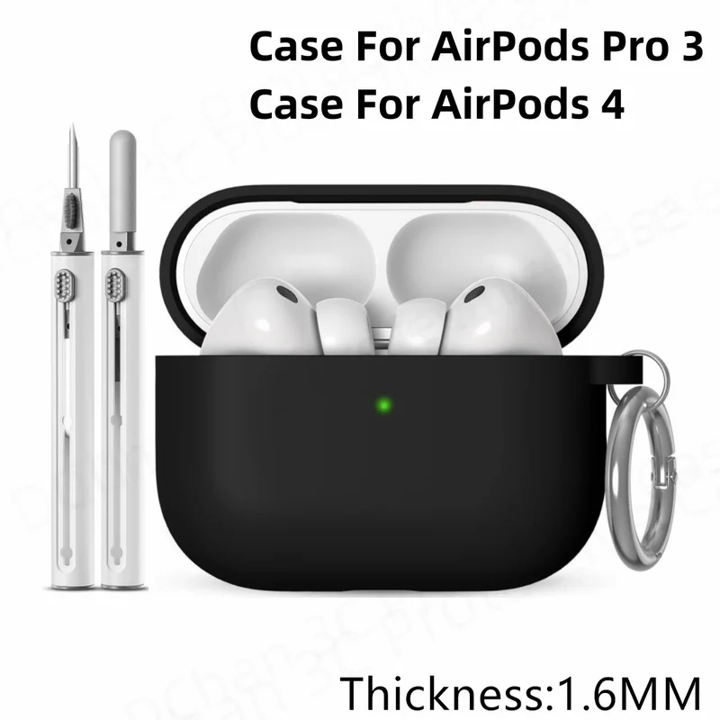 For AirPods 4 5 Pro3 Case Cute Silicone Headphone Case With Keychain Full Protective Cover For AirPods 4/5th/Pro 3rd Gen Case