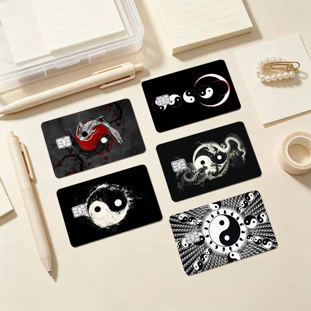 Chinese Tai Chi Bagua Yin Yang Card Stickers Credit Card DIY Card Protector Stickers Waterproof Film Skin Cover