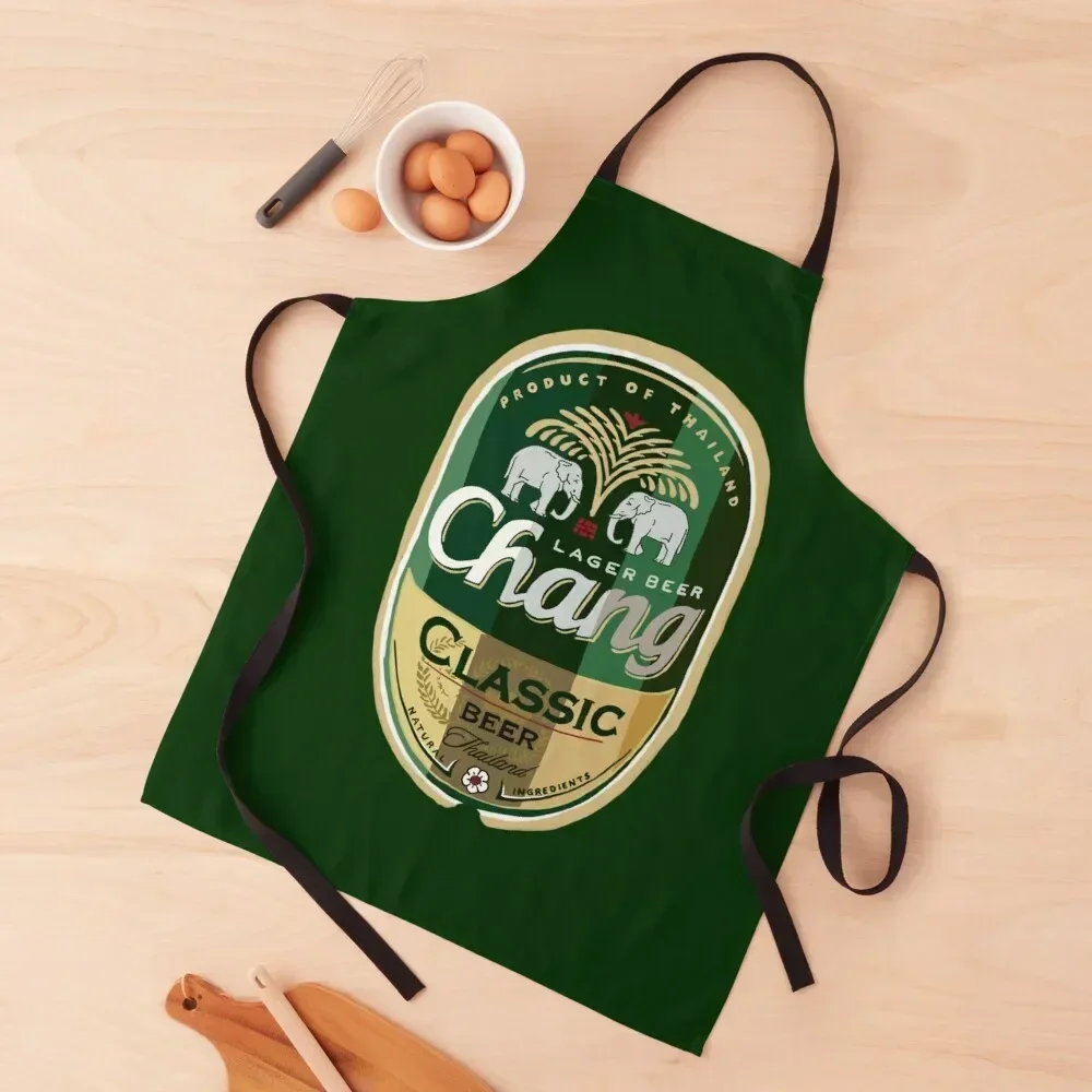 

Thai Chang Beer Label Apron men christmas kitchen Utensils For Kitchen professional kitchen Apron