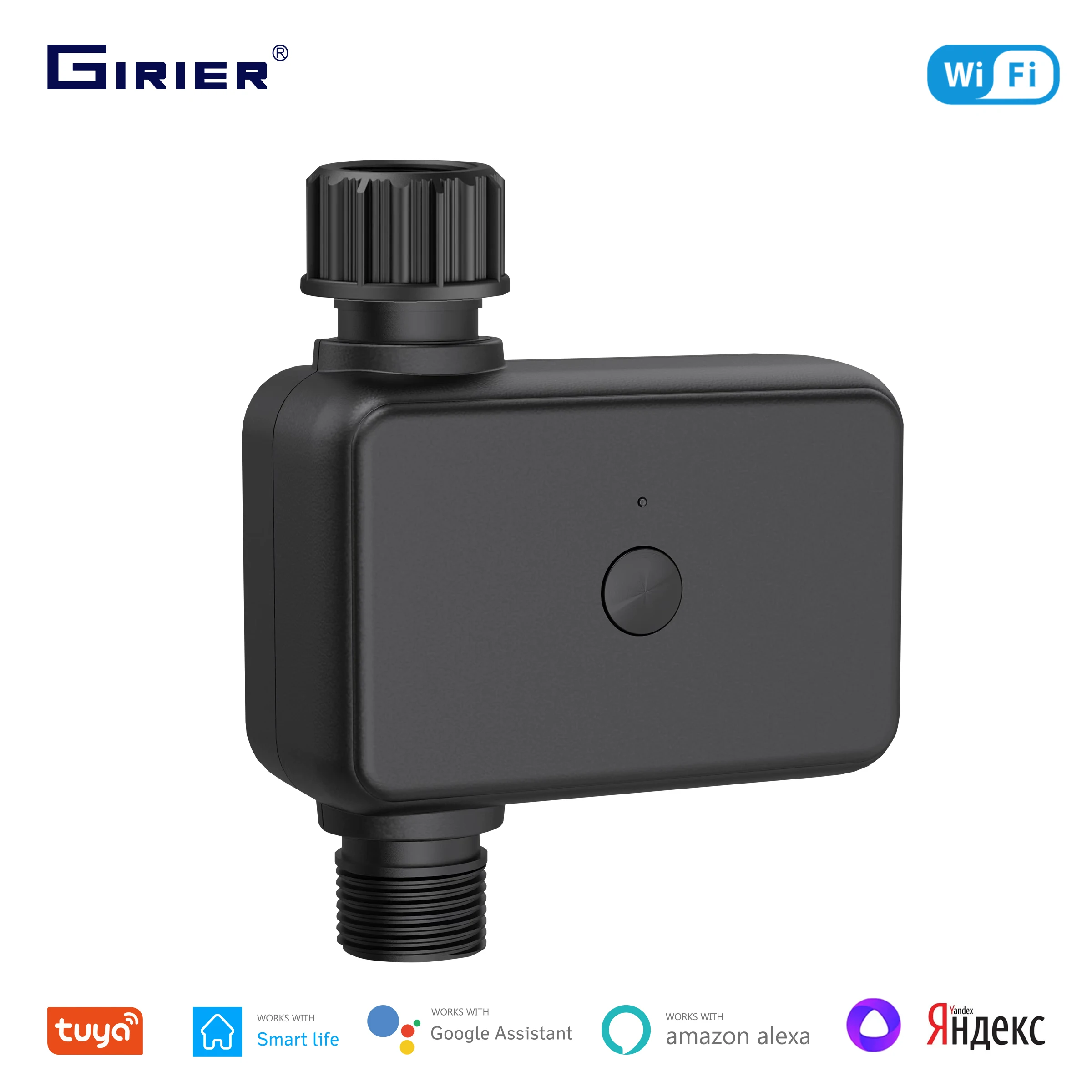 GIRIER Tuya Smart Garden Hose Faucet Timer Wifi Sprinkler Controller Smart Watering Irrigation Timer Work Alexa Hey Google Alice