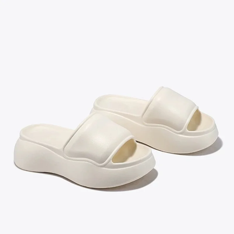 Zapatillas de suela gruesa de verano para mujer, toboganes de EVA para interiores y exteriores, antideslizantes, zapatillas de baño informales, sandalias de plataforma de suela suave de tendencia