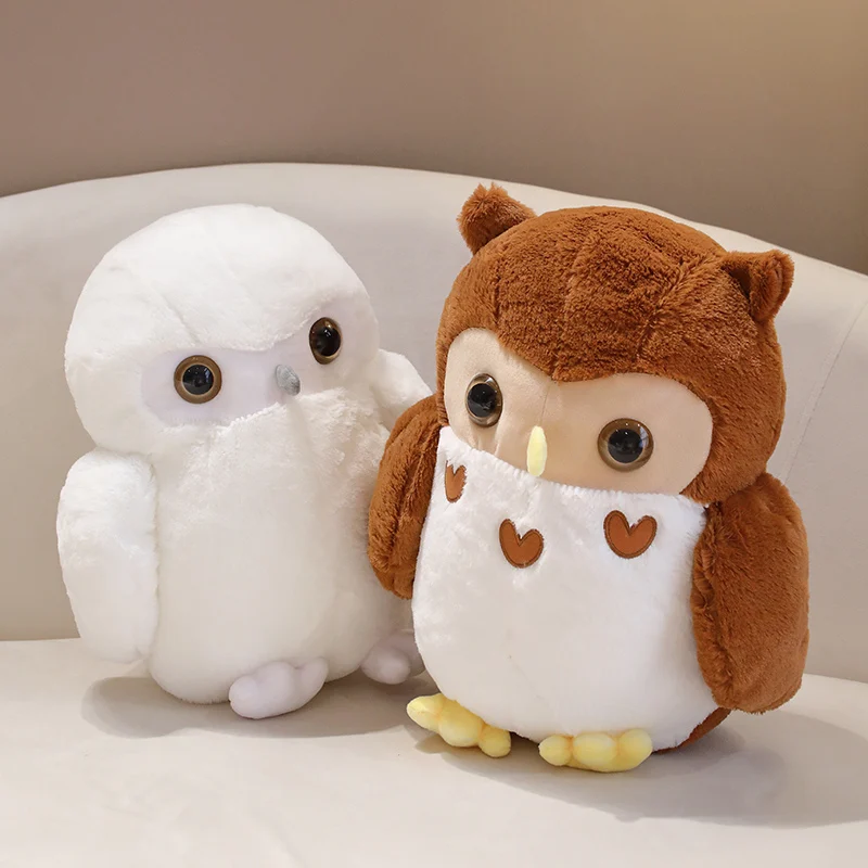 30/40cm Stuffed Couple Owl Doll Simulation Animal Toy Cute Bird Doll Brown Owl White Owl Cartoon Plush Toy Children Girls Gift