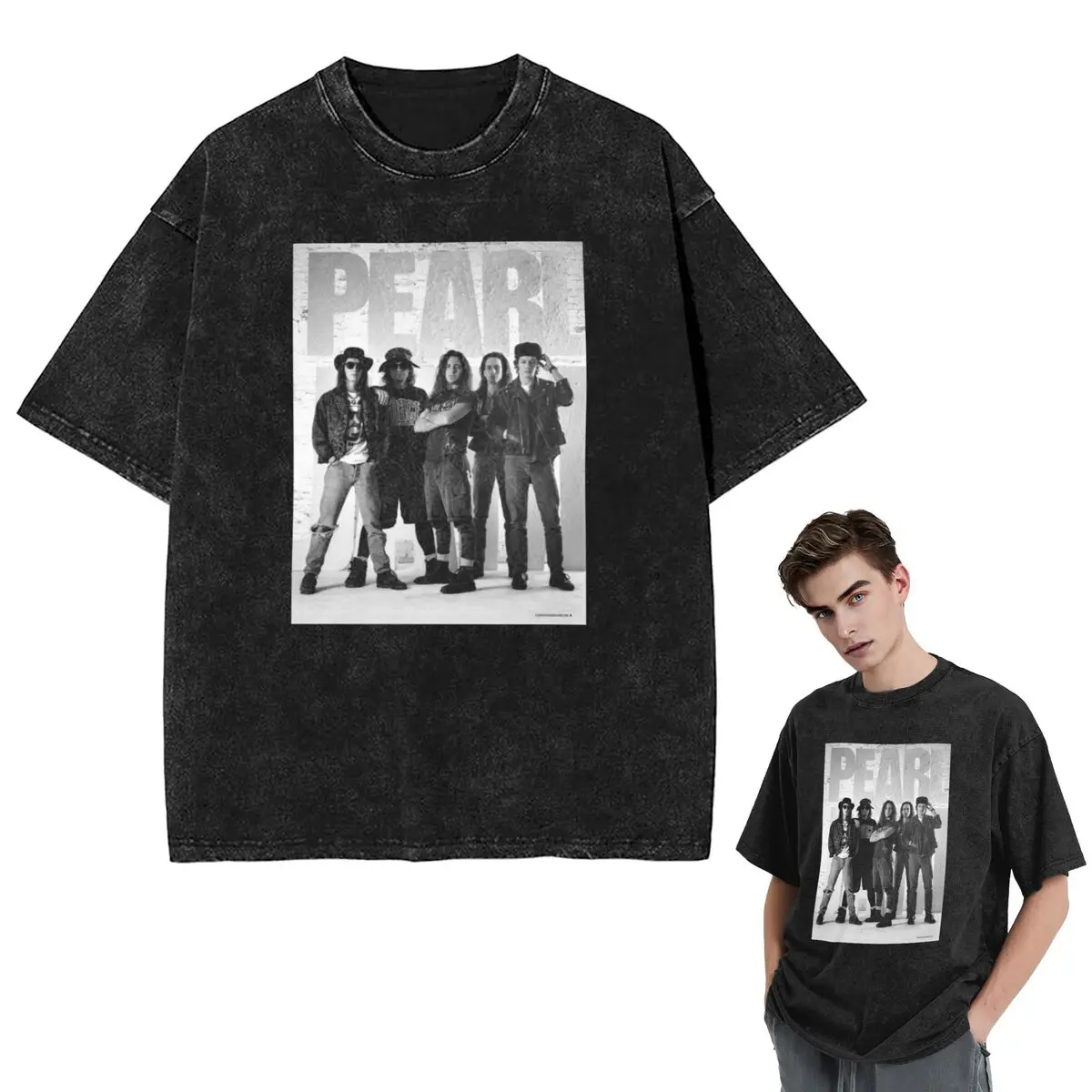 

Уличная одежда Футболки Pearls Jam Band World Tour Rock Concert Washed Футболка с коротким рукавом Хип-хоп Футболка Топы Футболки для мужчин и женщин