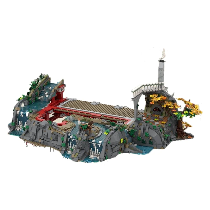3308 PCS Medieval Architecture The Last Homely House Display Base Waterfall-like River Not including Houses Block Model Toy Gift