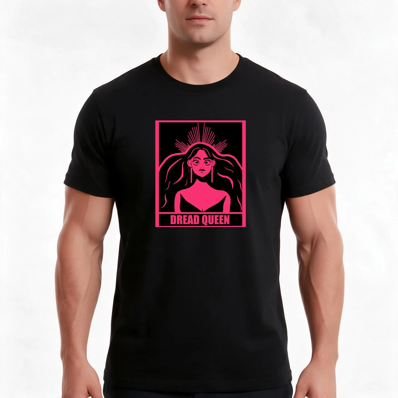 Two Toned Dread Queen T-Shirt Summer Casual Cotton Tee Oversized Streetwear Tops Vintage Graphic Print Unisex Men Women