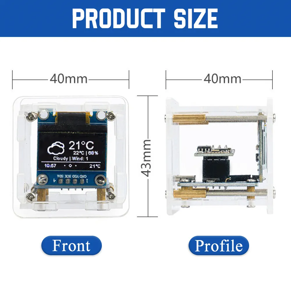 Elektroniczna wielofunkcyjna stacja pogodowa ESP8266 MINI zegar pogodowy WIFI zegar cyfrowy DIY zestaw lutowniczy — zdjęcie produktu 5