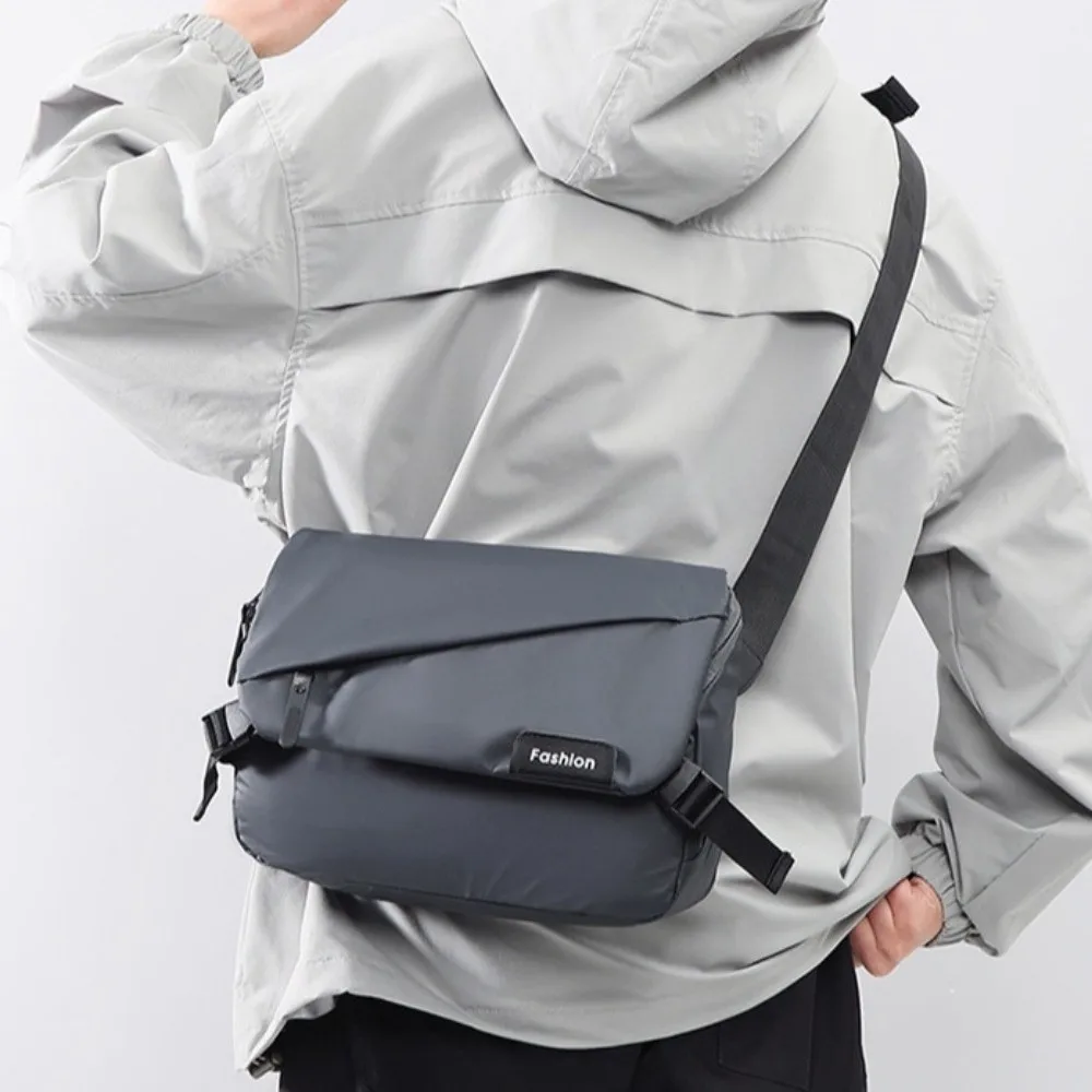 

Waterproof Men Crossbody Bag Phone Pouch Large Capacity Messenger Bag with Multiple Pockets Oxford Cloth Chest Bag