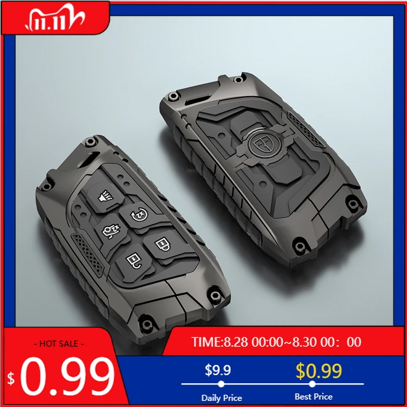 

Внутренние наклейки из цинкового сплава, 6 кнопок, чехол для автомобильного ключа для 2020 2021 2022 2023 Cadillac Escalade, удаленный брелок для ключей Keychai