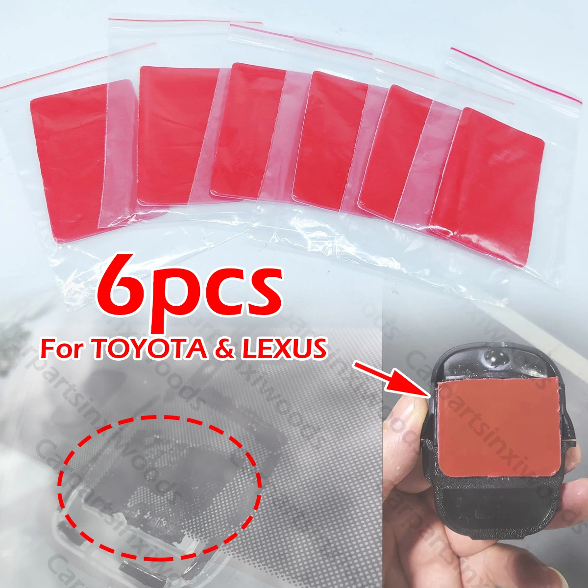 

6Pcs Rain Light Sensor Gel Adhesive Silicone Cushion Pad For Toyota Lexus Ford Fiesta Windscreen Chip Repair Multi-Purpose Tape