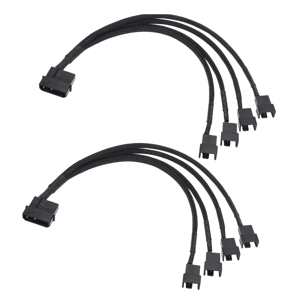 

2 pcs Fan Extension Cable PVC Insulated Splitter Adapter for CPU Cooling PC Notebook Accessories Fan 1 to 4 Converter