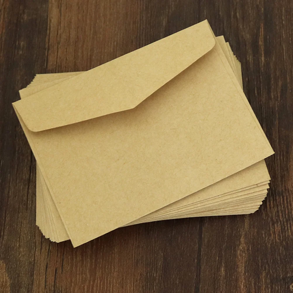 100 Pcs Envelopes Vintage Blank Mini Envelopes Business Card Memo Notes Craft Retro Letter Storage Lightweight