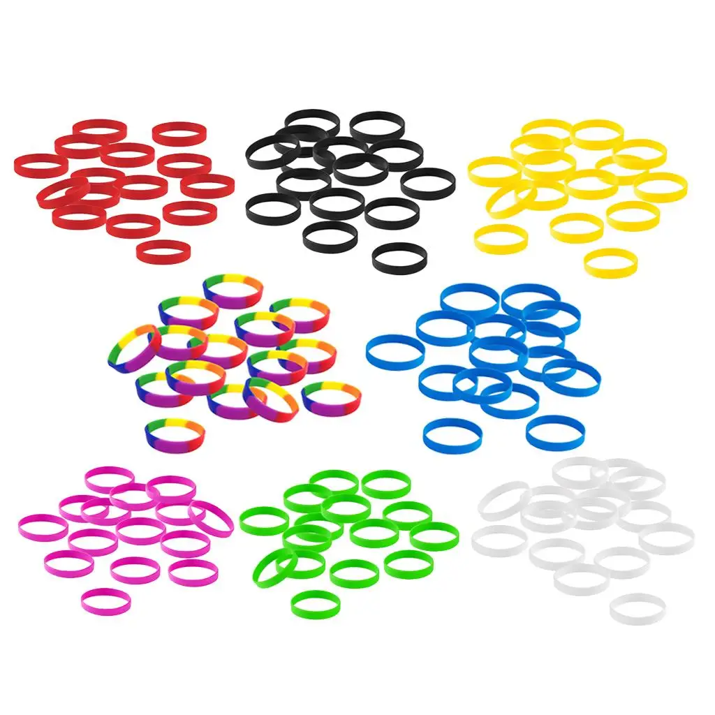 Simple Blank Silicone Bangle Waterproof Elastic Bracelet Jewelry Soft Sport Wristband for All Ages