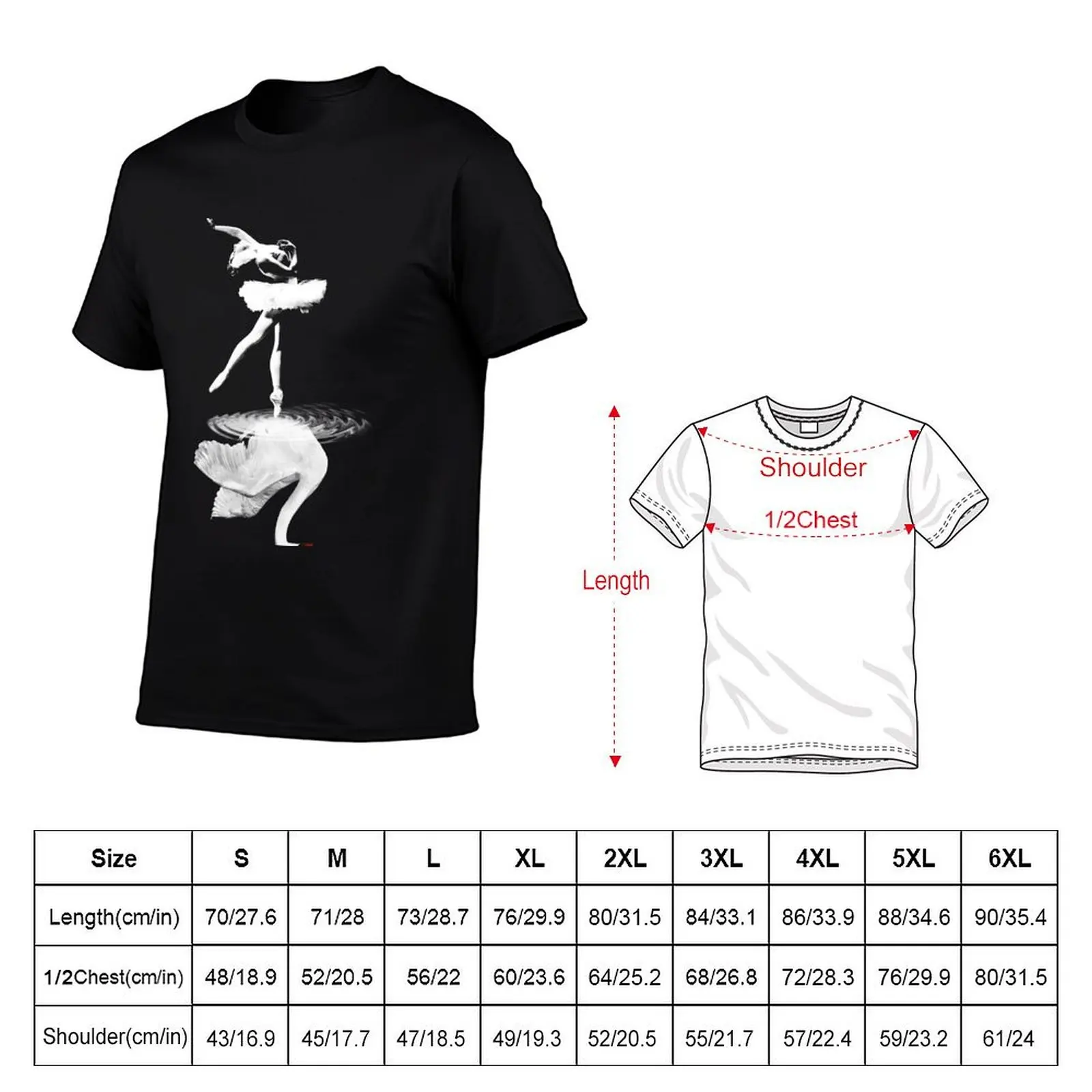 Ballet dancer and swan mirror Relaxed Fit T-Shirt kawaii clothes customizeds cute tops mens graphic t-shirts pack