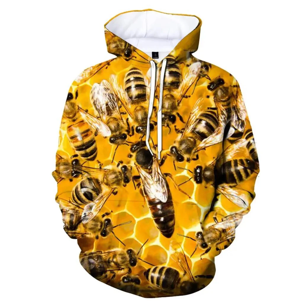 Funny Bee 3D Print Hoodies Men Women Casual Fashion New Sweatshirts Autumn Oversized Hoodie Pullovers Tracksuit Clothing Tops