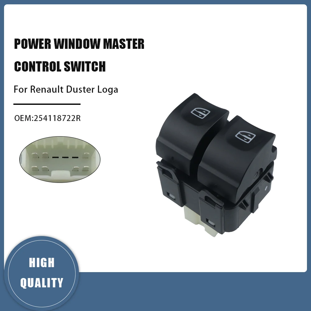 254118722R nuevo botón de interruptor de elevador de ventana doble de coche para Renault Duster Loga Clio símbolo Zoe Thalia Captur 254118044R