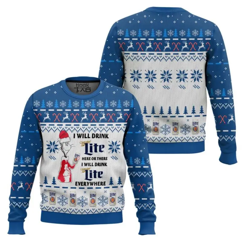 メンズ ラウンドネック クリスマス アグリー セーター フルプリント ビール愛好家が集まるお祭りムード 秋と冬に必須