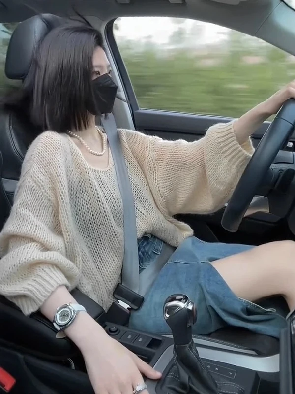 Losse gebreide damestrui Comfortabel Oversize Crew Ne Zacht Gezellig Koreaans Japans Sle No Tag Casual top voor de herfst