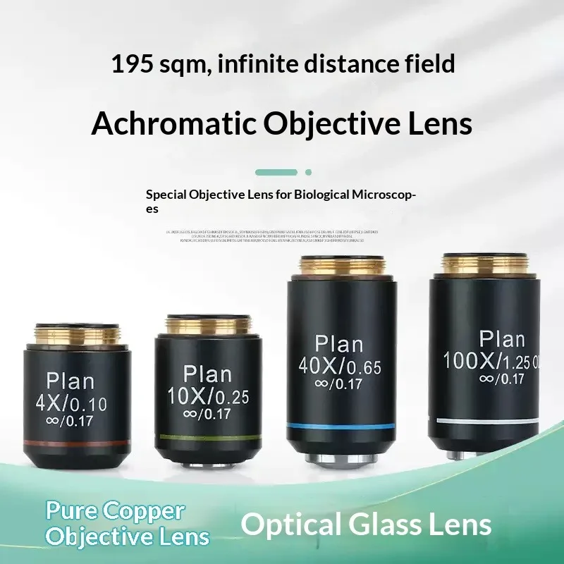 Plan Infinity Corrected Microscope Objective Lens 4X-100X Compatible For Olympus Microscope Replacement Parts