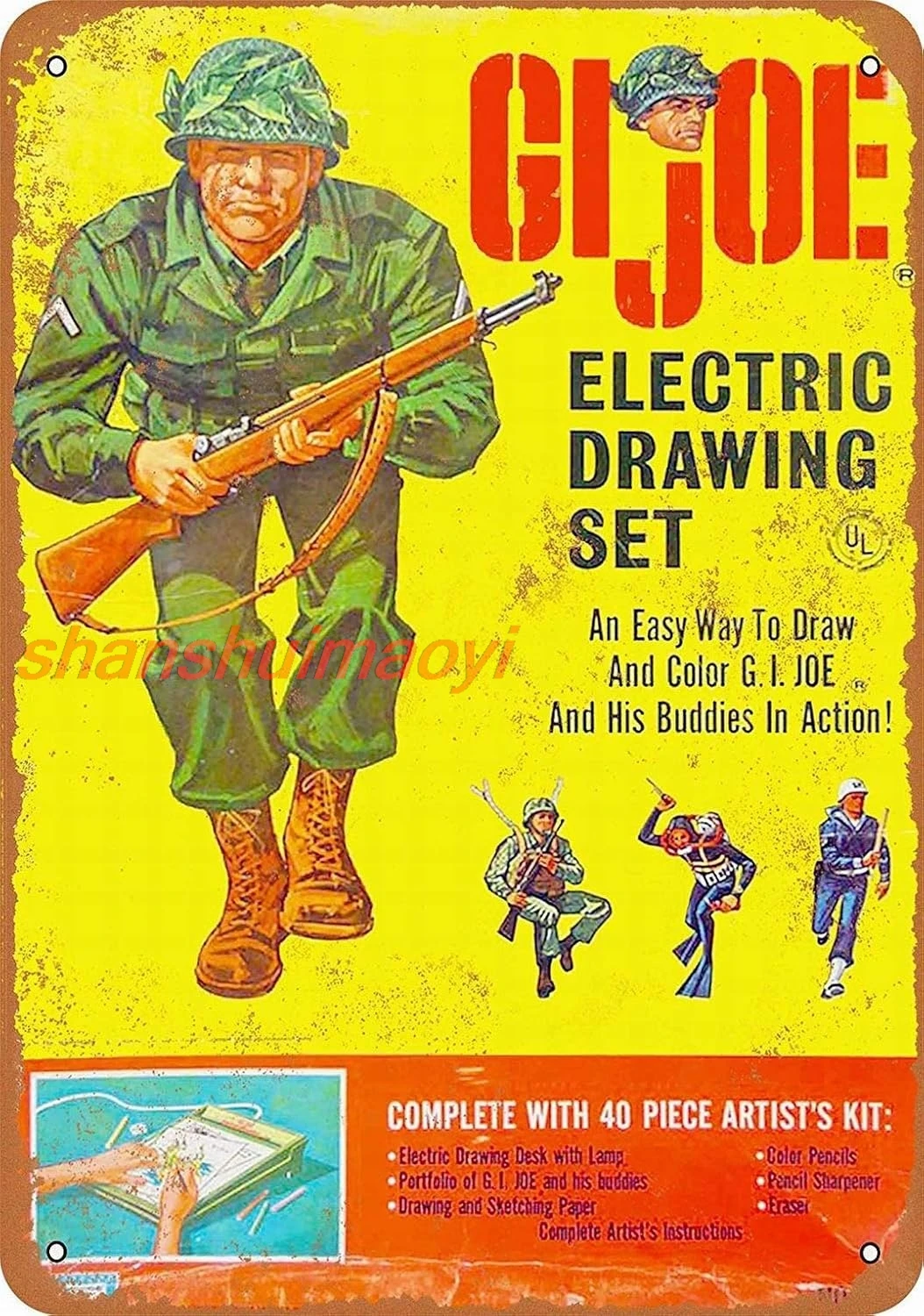 8 x 12 Metal Sign - 1965 GI Joe Electric Drawing Set - Retro Wall Decor Home Decor ALIMAO