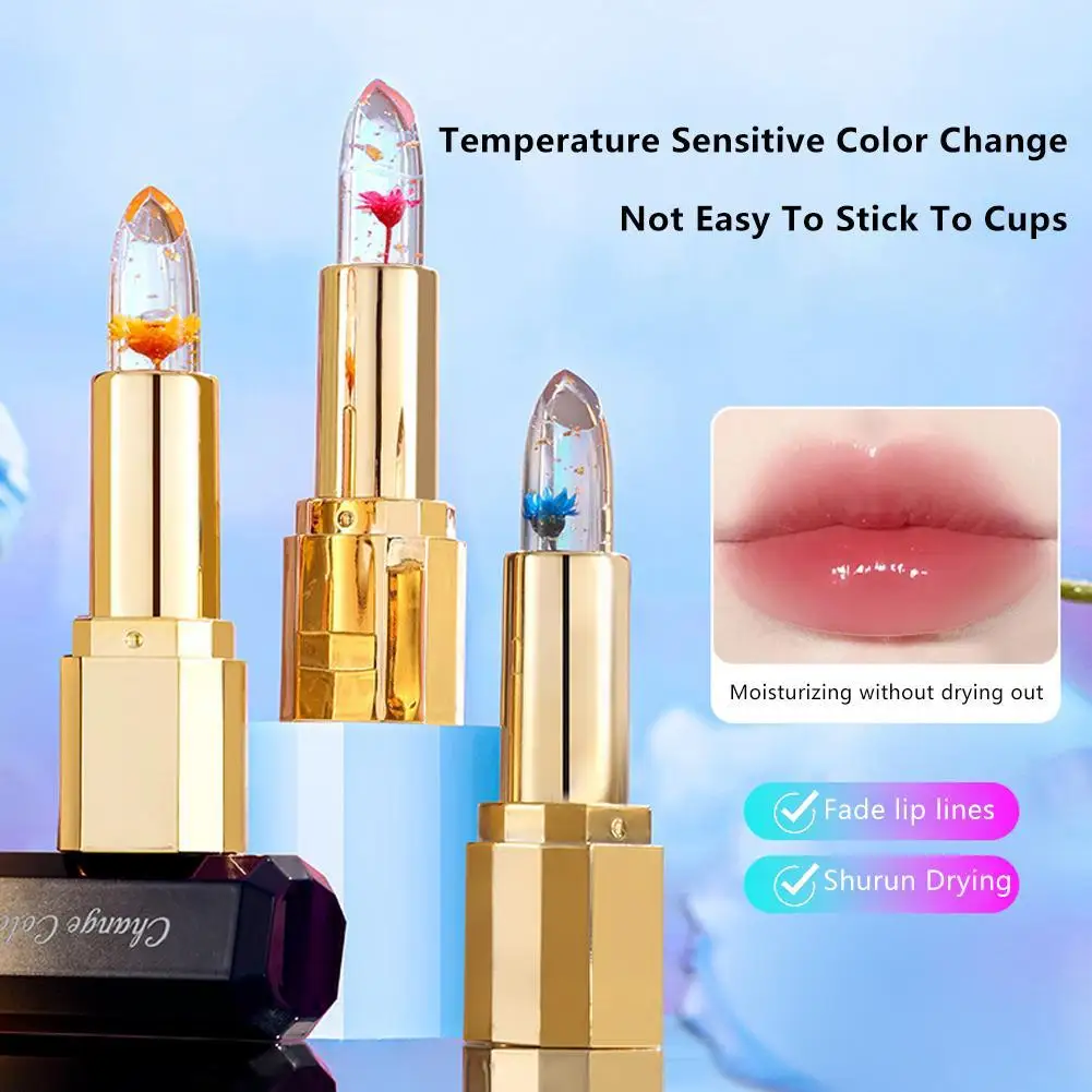 

1pcs Color Changing Lipstick Jelly Color Non Stick Cup 3-styles Of Lipstick Long-lasting Moisturizing Color Makeup Lip Gloss ﻿