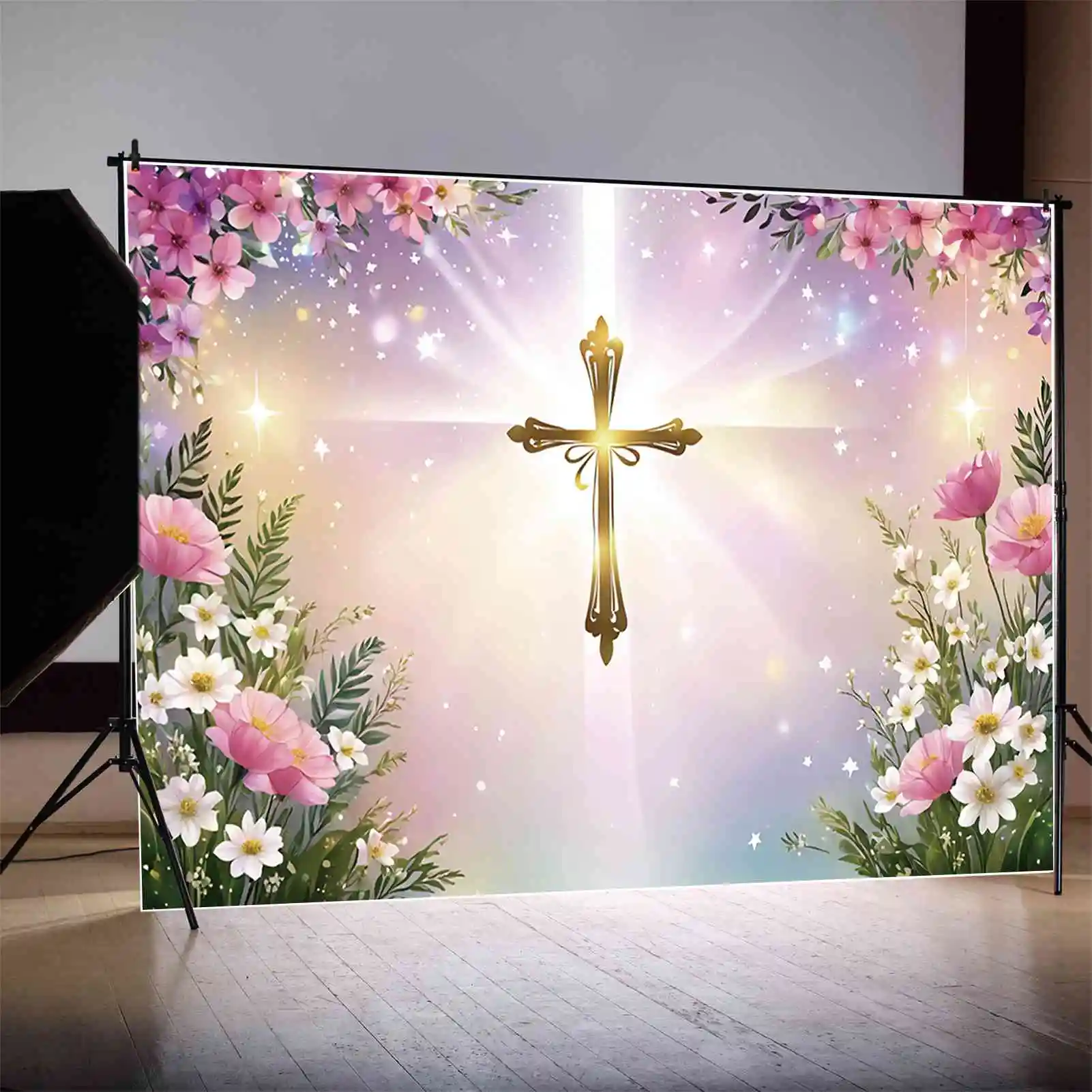 MOON.QG Boy Baptism Backdrop Girl Holy First Communion Background Child Christening Decoration Party Banner Photography Props