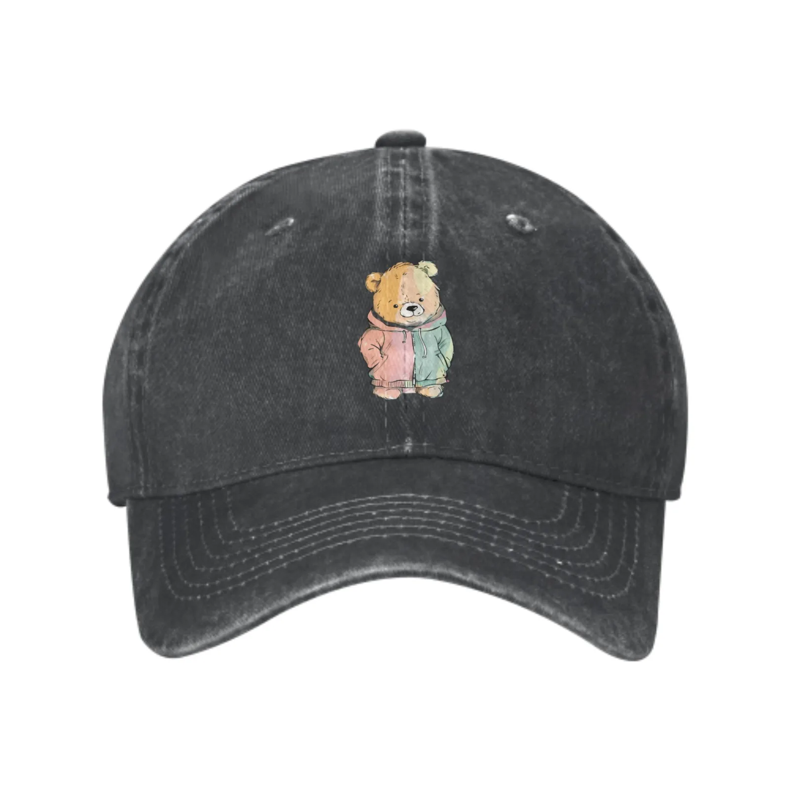 

Cute Brown Bear Logo Fashion Baseball Cap Adult Denim Sunshade Hat Pure Cotton Unisex Adjustable Breathable For Outdoor Fishing