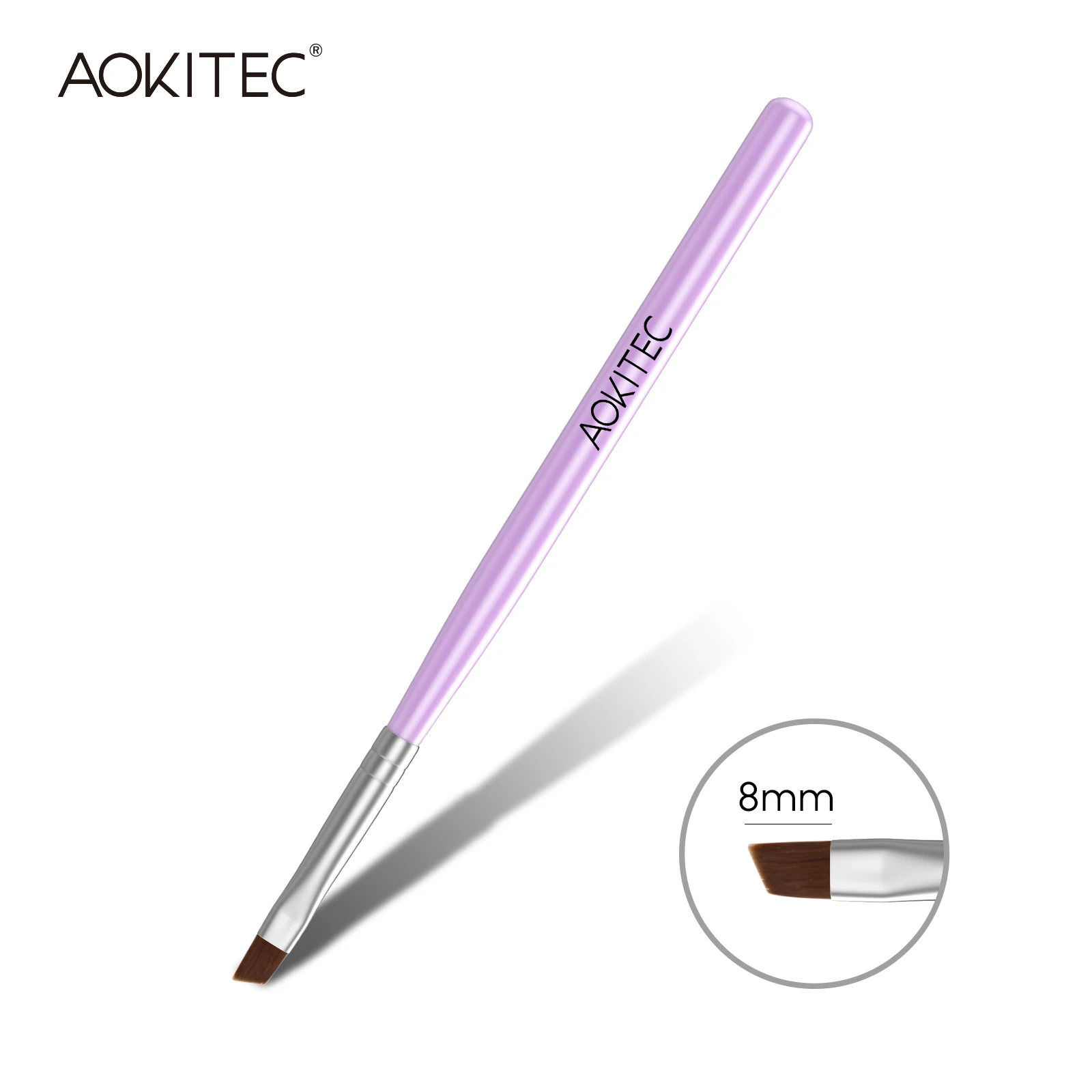 Aokitec 7Pcs Nail Art Brushes Set Functional Gel Nail Fan Bevel Brush Drawing Painting Line Pen for Nail Design Manicure Tool