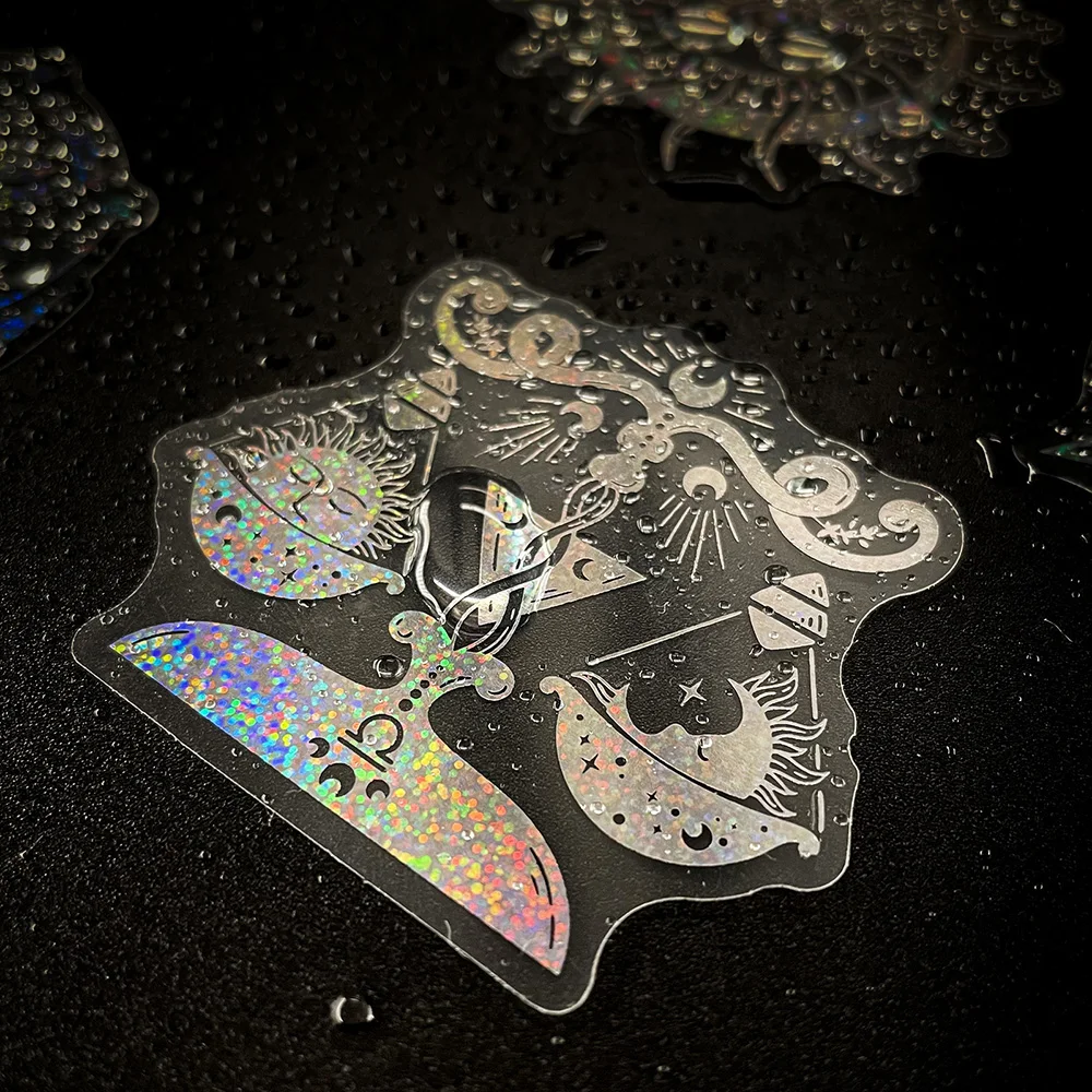 10/30/50/100pcs Cute Holographic Laser Moon Magic Cartoon Stickers Aesthetic Laptop Scrapbook Suitcase Kawaii Sticker Kid Toy