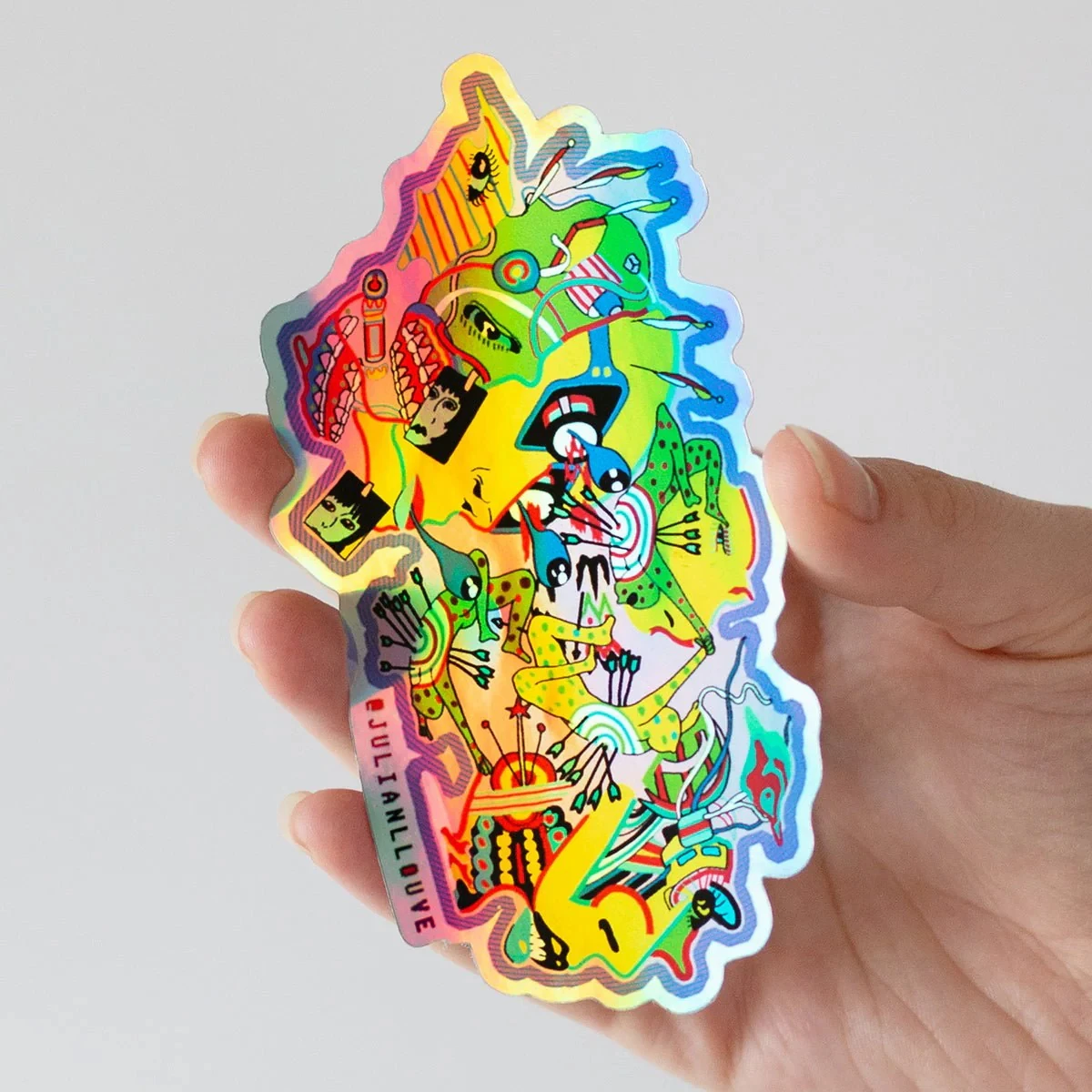 

100PCS Custom Holographic Stickers Waterproof Vinyl Customized Label LOGO Cartoon Decoration Personalized Sticker For Business