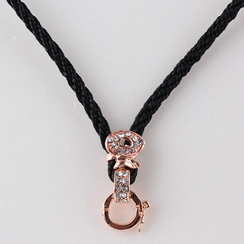 

1PC Adjustable Rose Gold Heart Shaped Hand Woven Semi Finished Universal Buckle Necklace Hanging Rope Used For Various Pendants