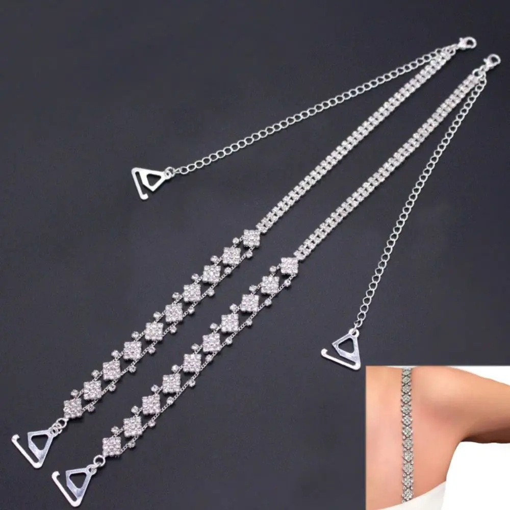 New Rhinestone Underwear Straps Anti-slip Elastic Shoulder Belts Decorative Adjustable Shoulder Straps